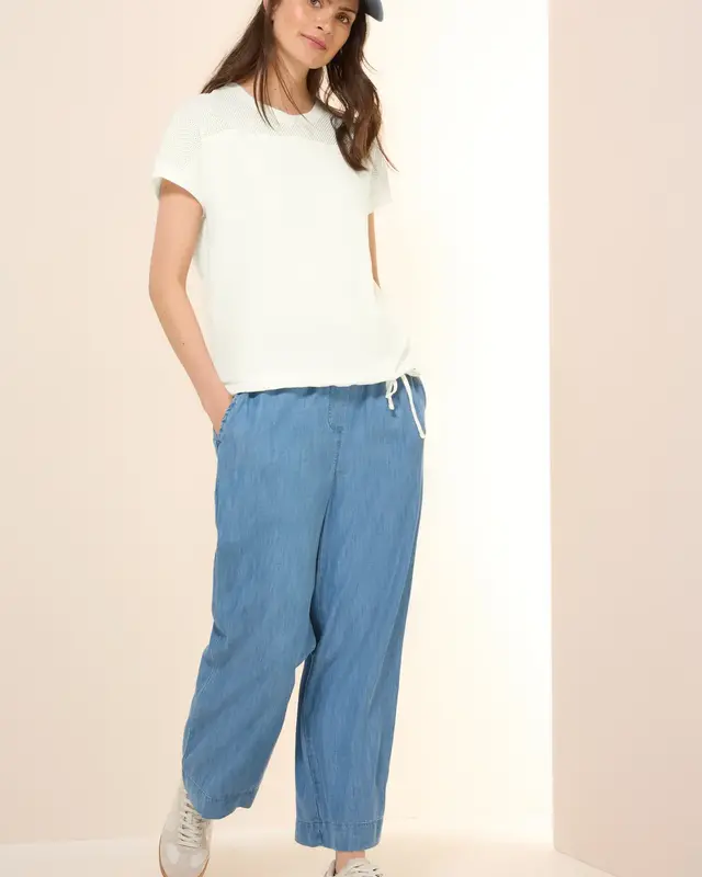 Cecil Shirt met Mesh Detail - Vanilla White