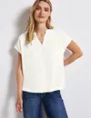 Street One Blouse met Gespleten Hals - Off White