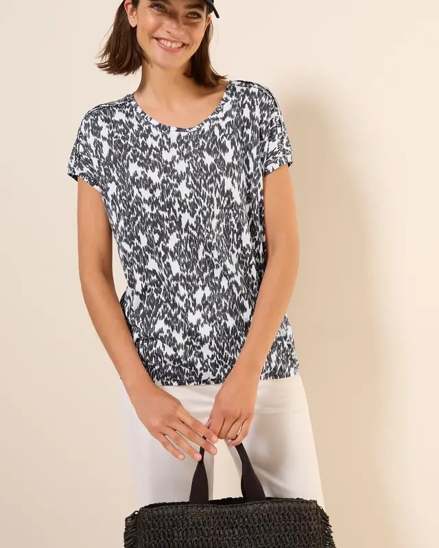 Cecil Shirt mit Minimal Print - Vanilla White
