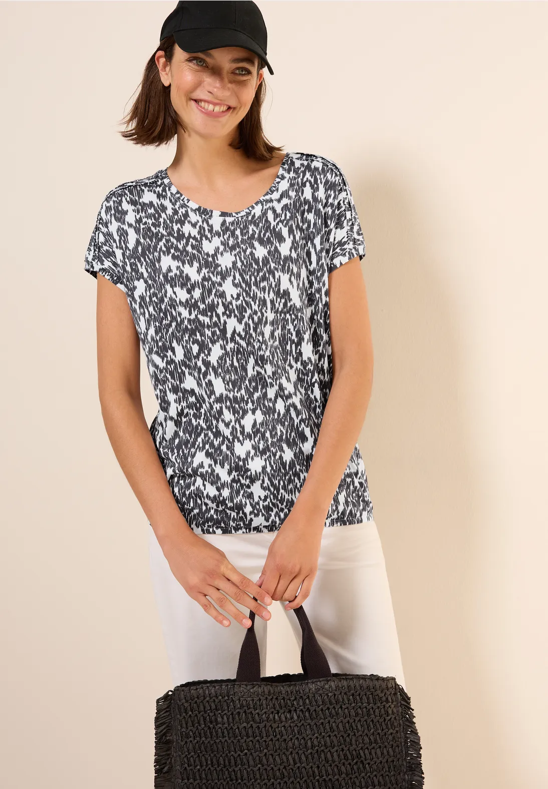 Cecil Minimal Print Shirt - Vanilla White