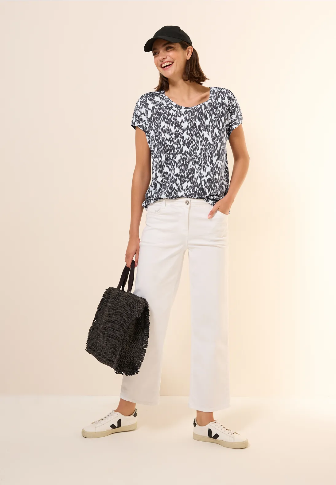 Cecil Shirt mit Minimal Print - Vanilla White