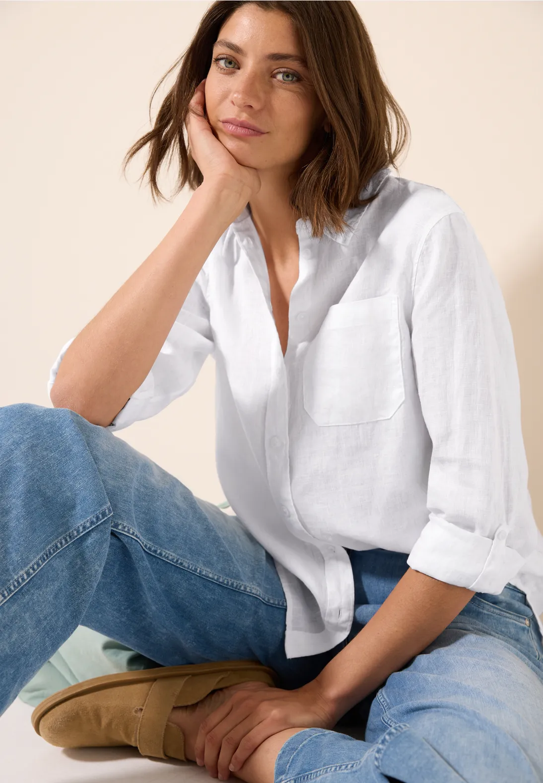 Cecil Linen Blouse - White