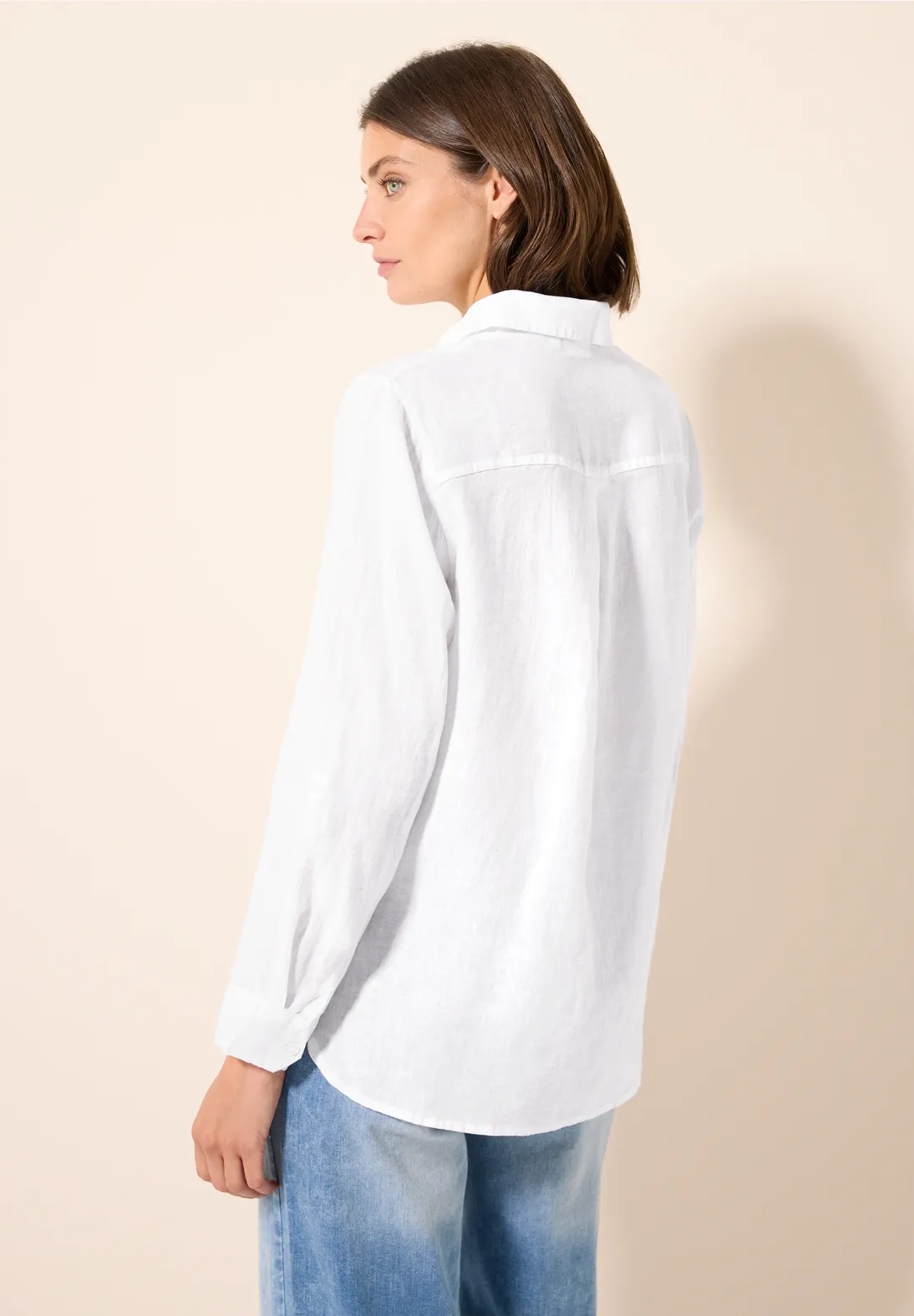 Cecil Linnen Overhemdblouse - White