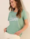 Cecil T-Shirt met Foliedruk - Matcha Green