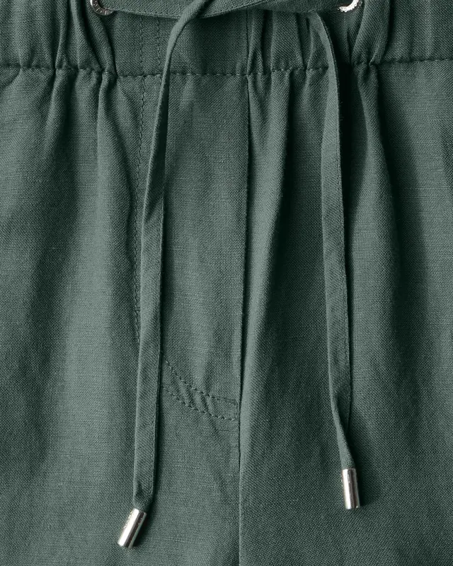 Cecil Wide Leg Pants, Linenmix - Balmy Khaki