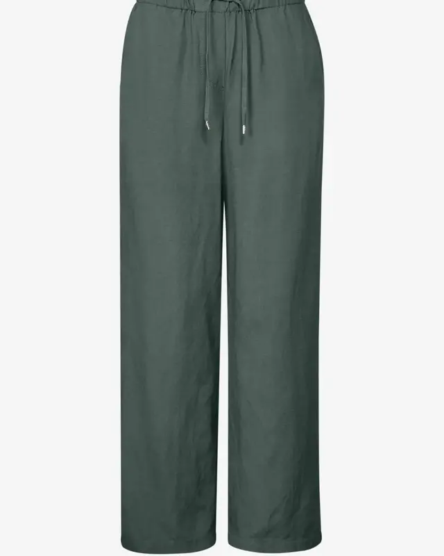 Cecil Wide Leg Hose aus Leinenmix - Balmy Khaki