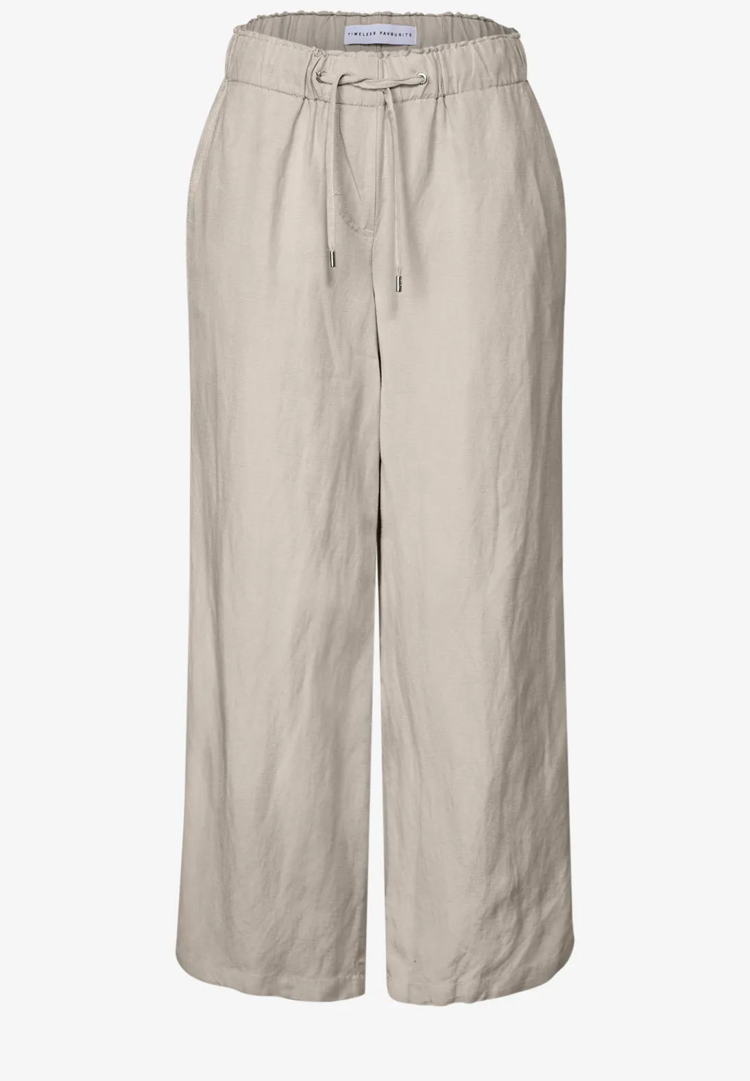 Cecil Wide Leg Linnenmix Broek - Pumic Beige