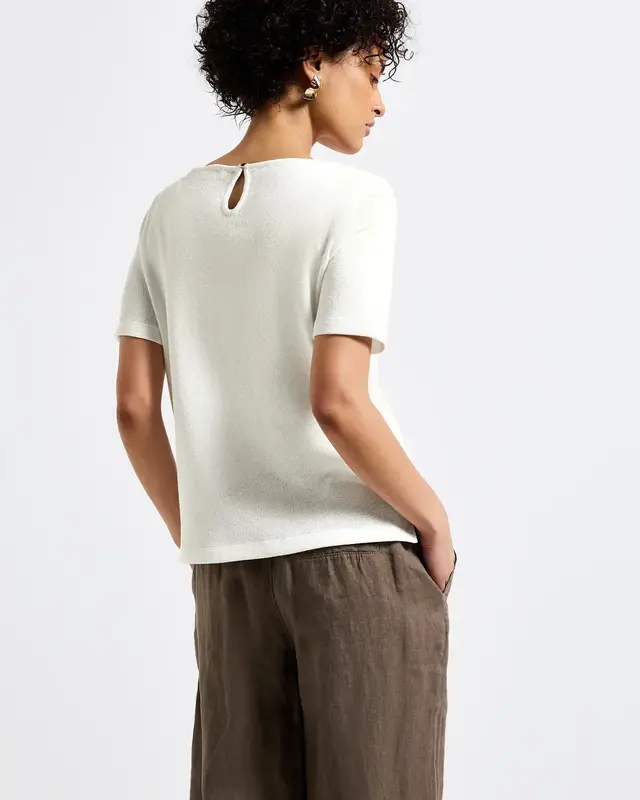 Street One Knit Look T-Shirt - Off White