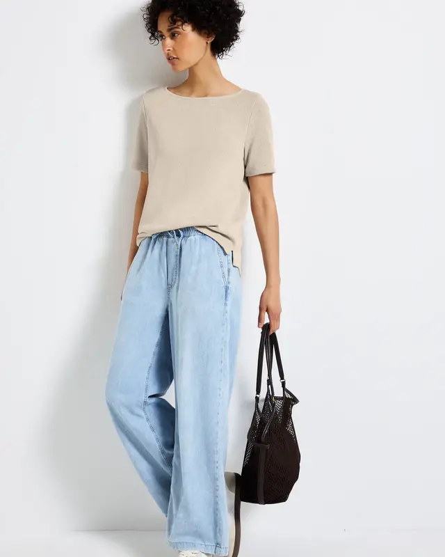 Street One Knit Look T-Shirt - Moonstone Sand