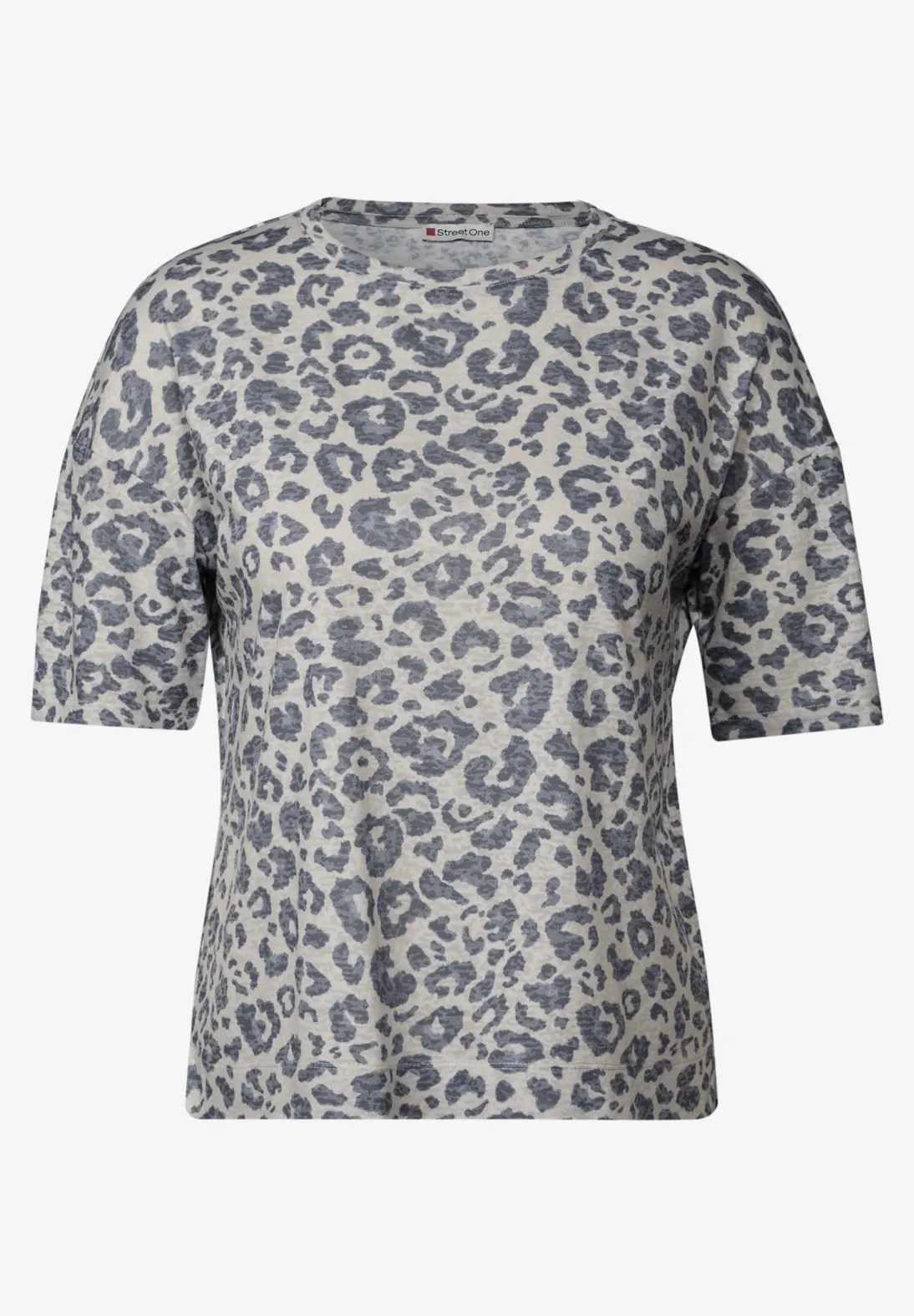 Street One Ausbernner-Shirt mit Muster - Coastal Beige