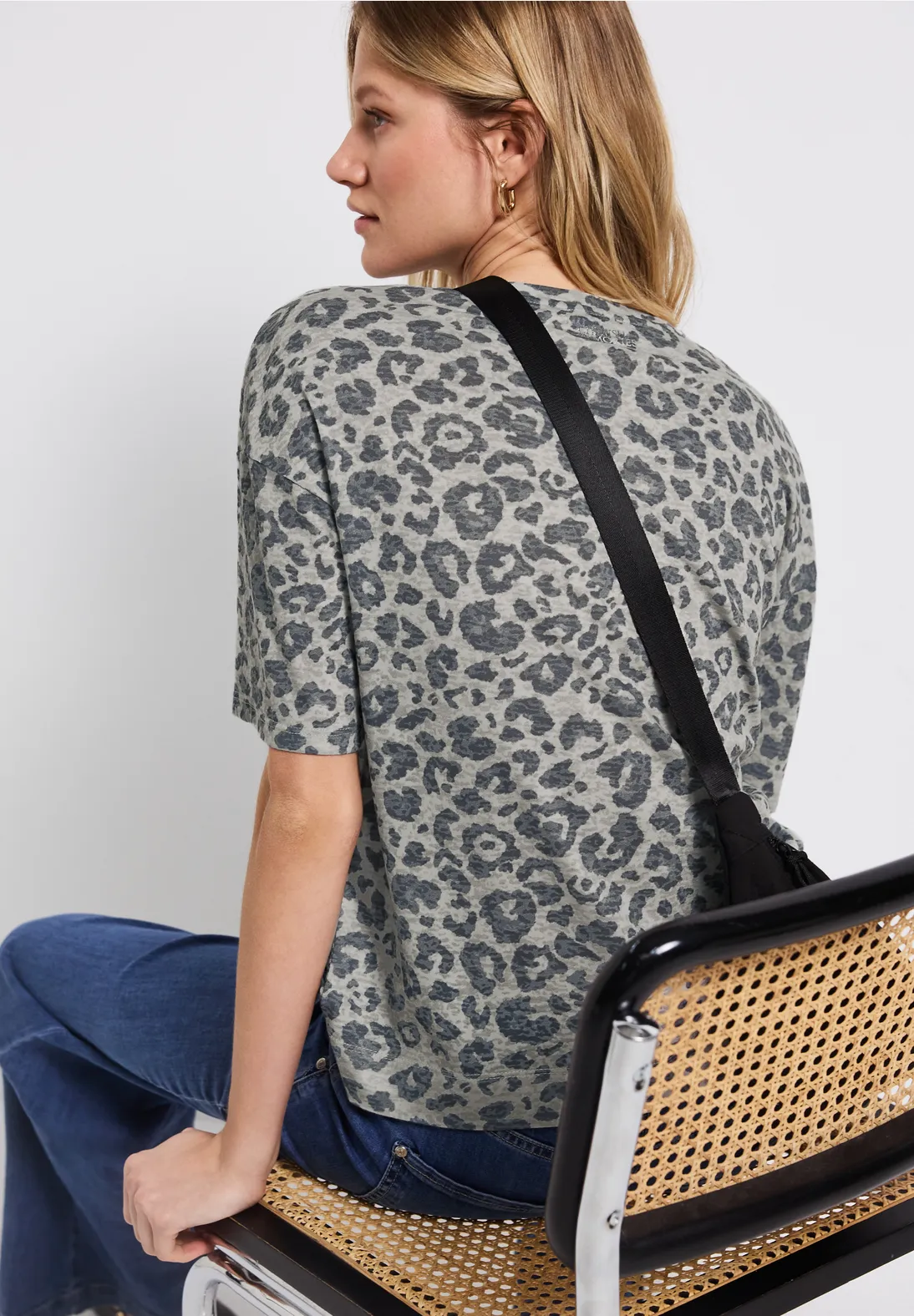 Street One Ausbernner-Shirt mit Muster - Coastal Beige