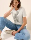 Cecil T-Shirt mit Folienprint - Vanilla White