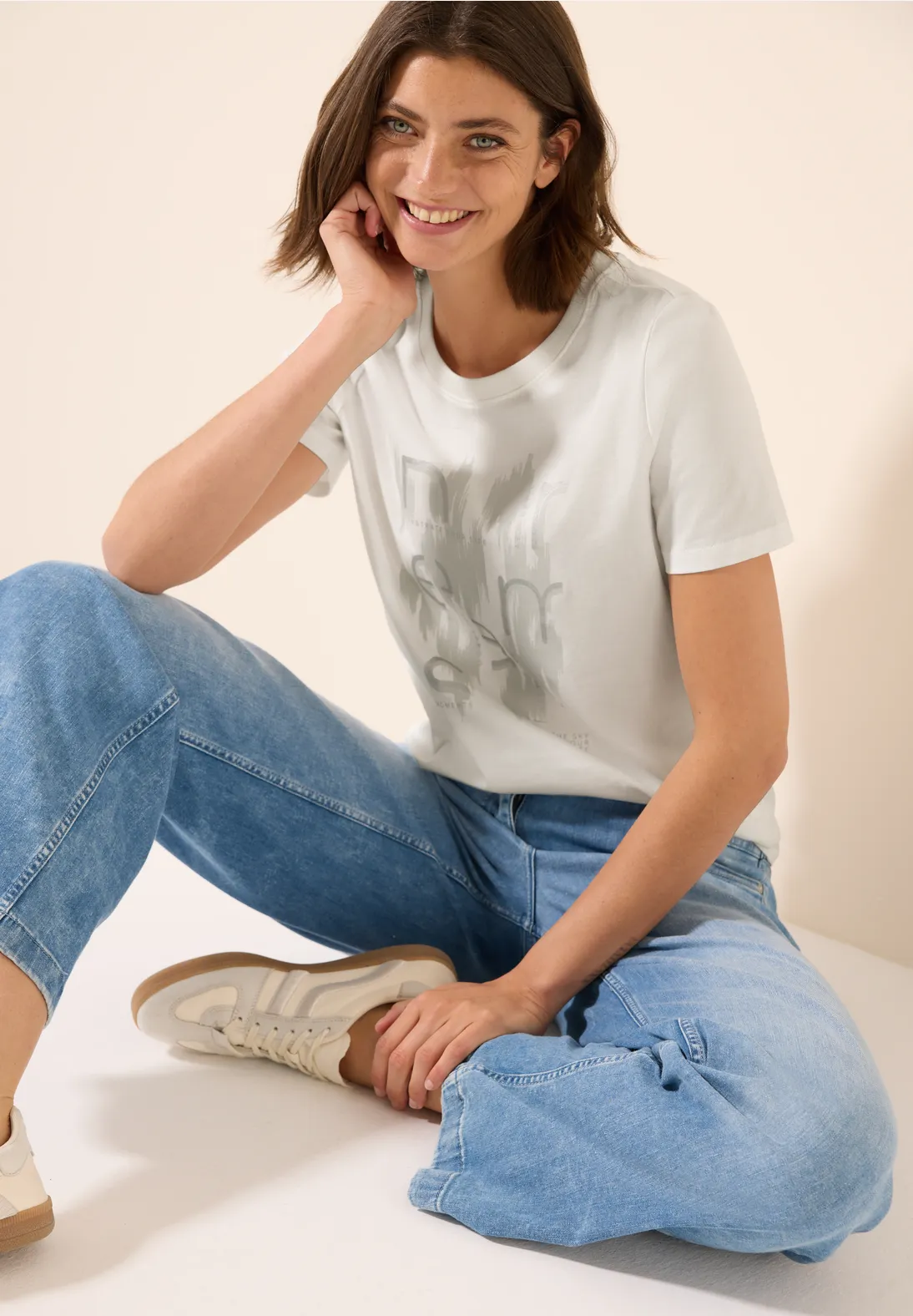 Cecil B323364 T-Shirt, Vanilla White, XXL Donna
