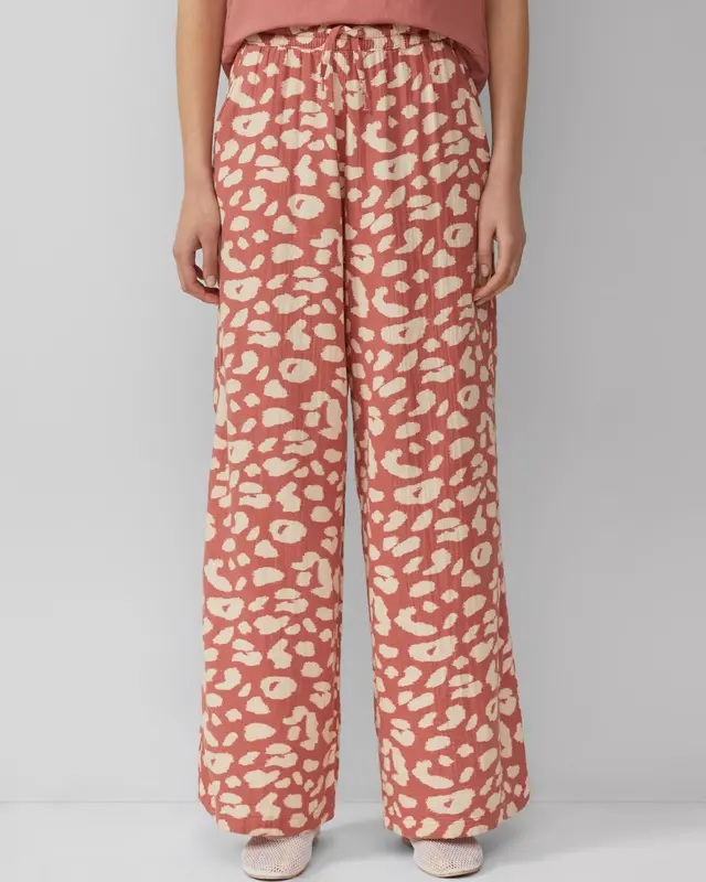 QS by S. Oliver Muslin Wide Leg Hose - Papaya