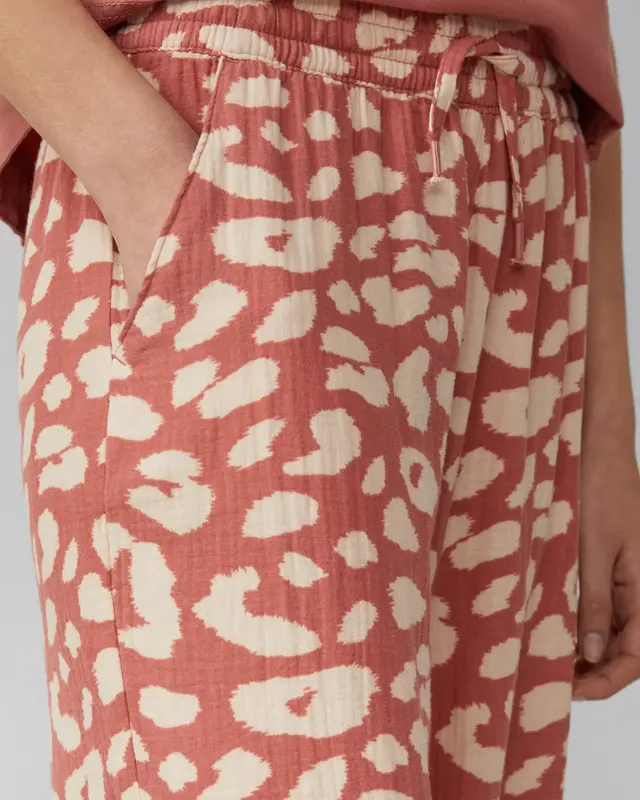 QS by S. Oliver Muslin Wide Leg Hose - Papaya