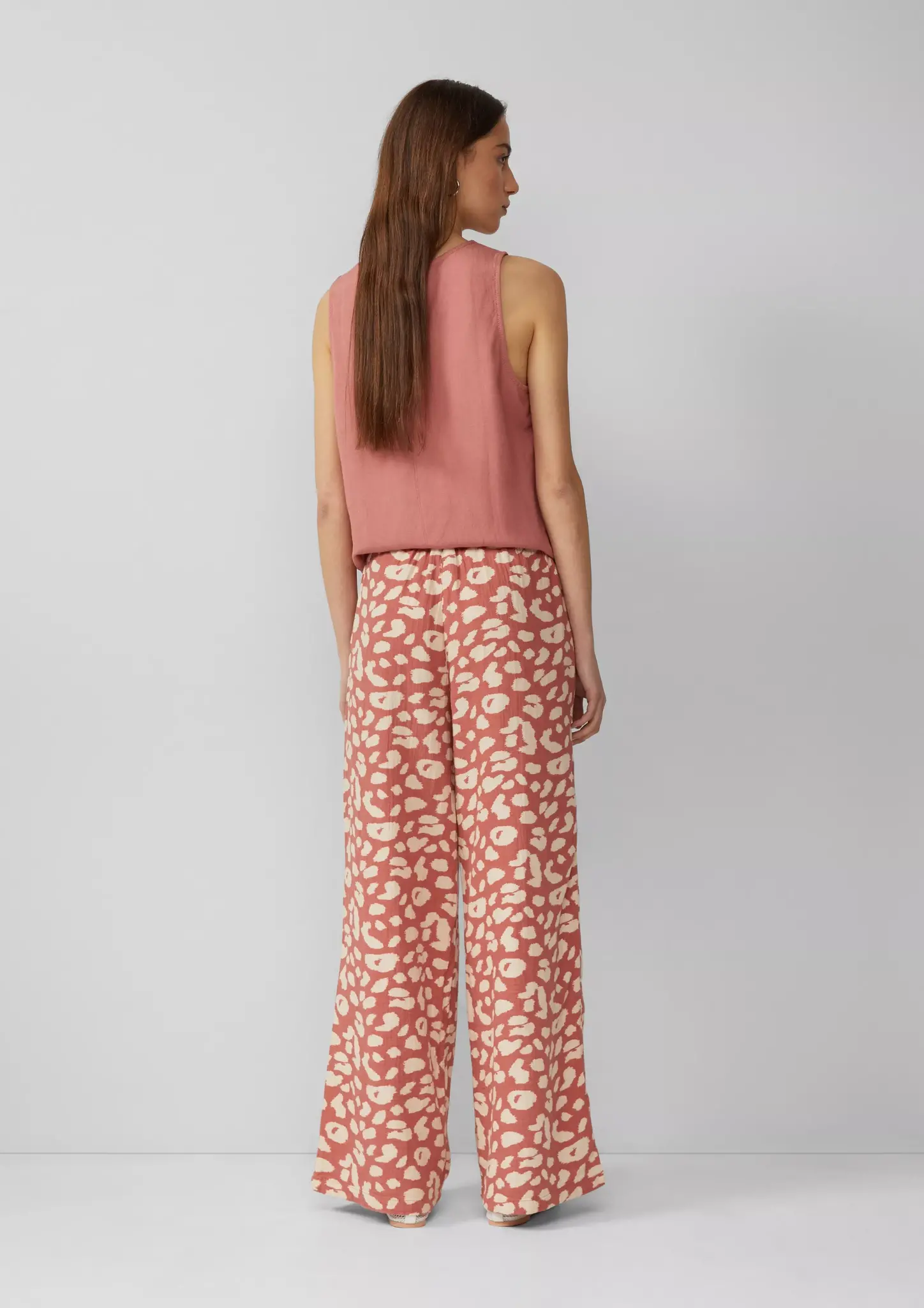 QS by S. Oliver Muslin Wide Leg Hose - Papaya