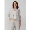 Linenmix Blouson with Glitter Stripes - Dove Grey