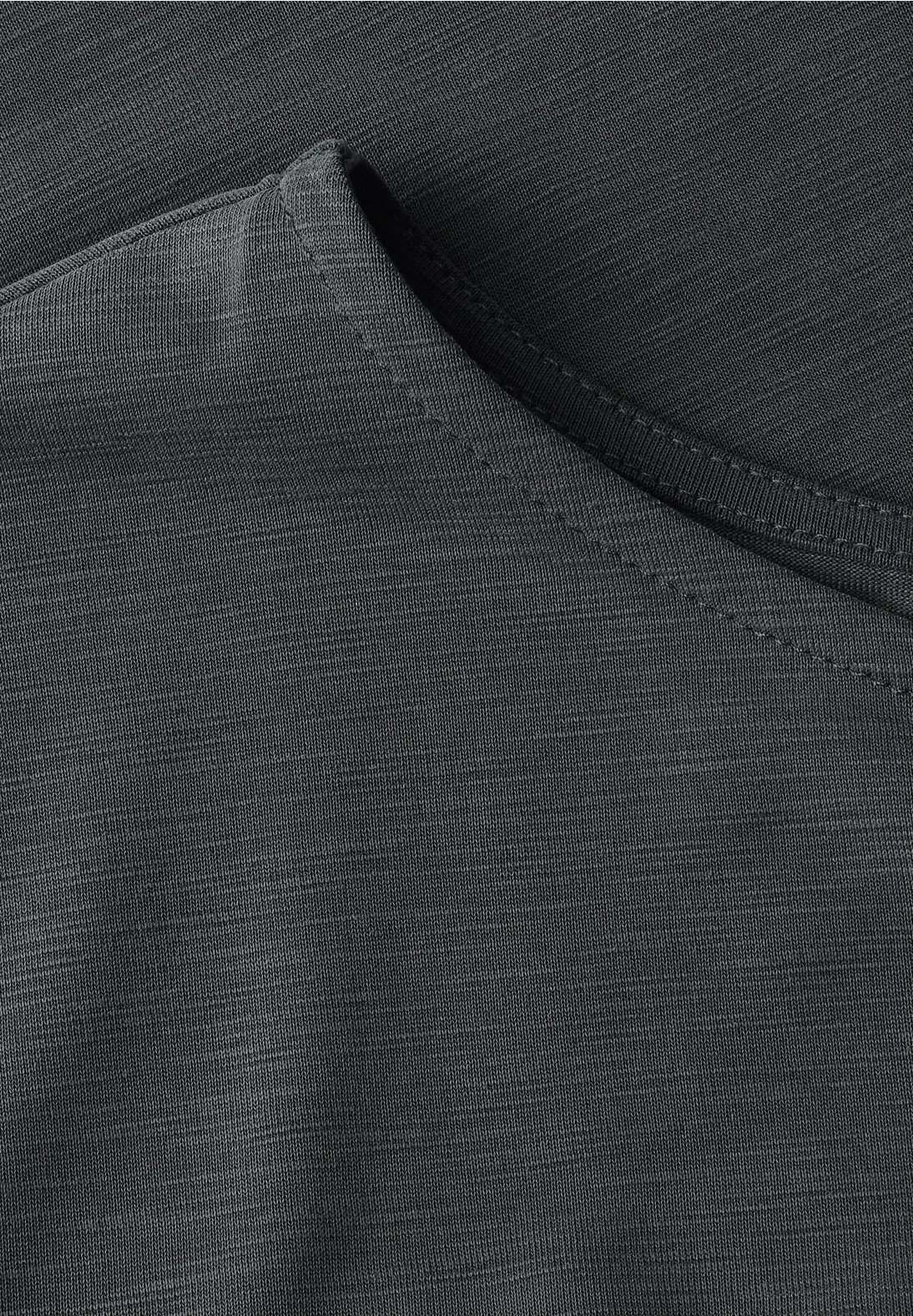 Street One Silk-Look Shirt mit Wording - Granite Grey