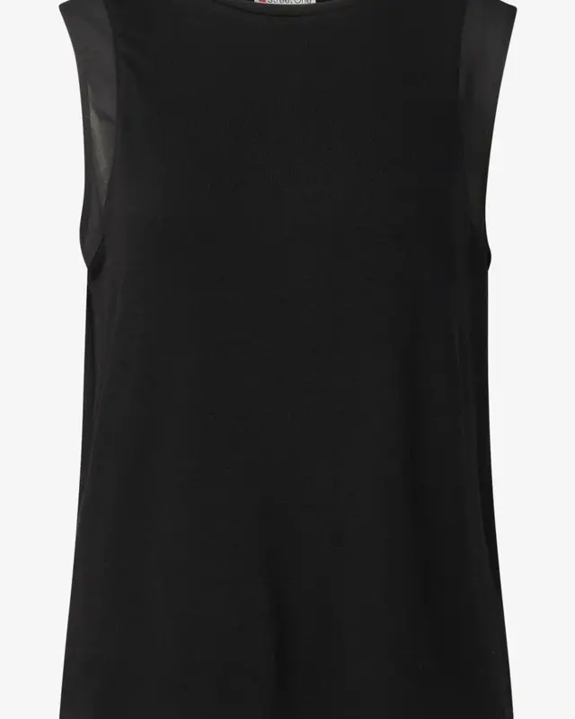 Street One Top met Chiffondetails - Black