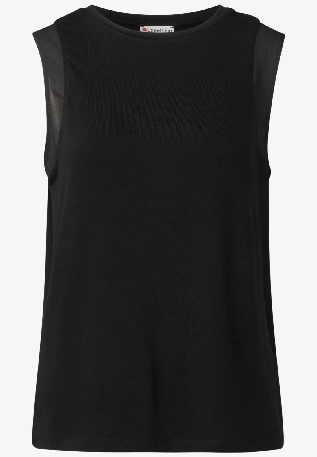 Street One Top mit Chiffondetails - Black