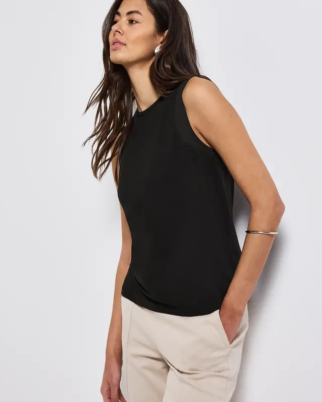 Street One Top met Chiffondetails - Black