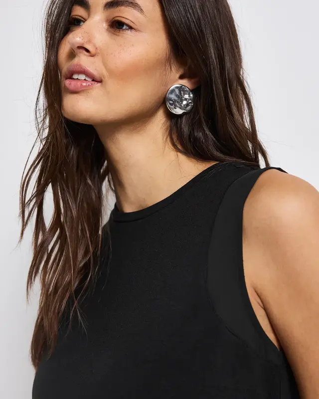 Street One Top met Chiffondetails - Black