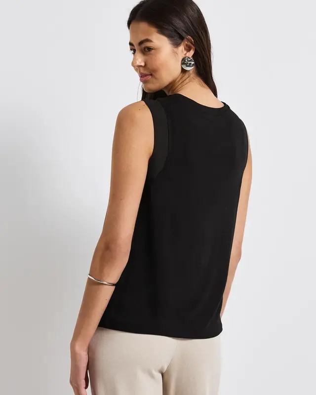 Street One Top met Chiffondetails - Black