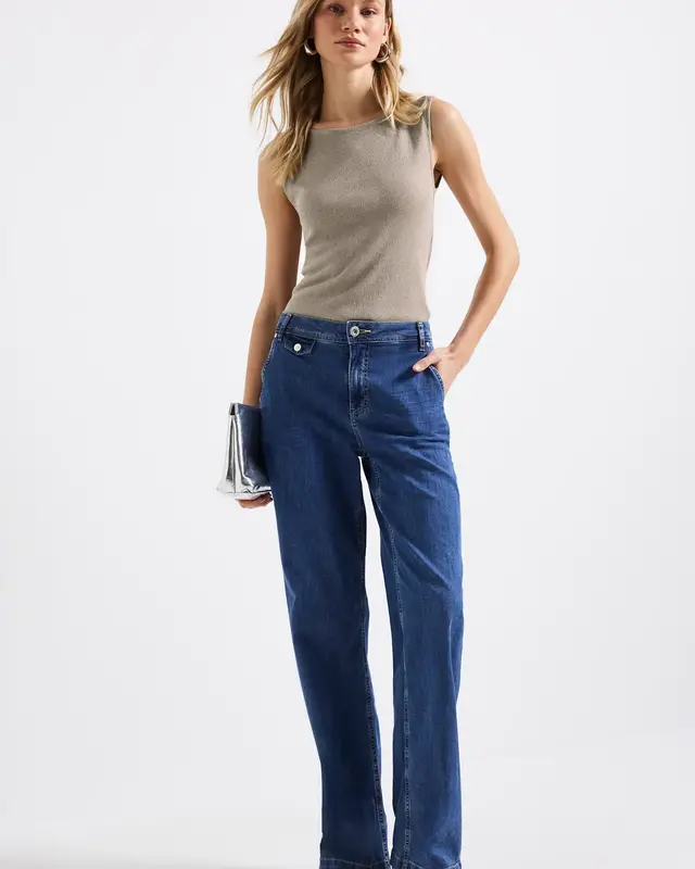 Street One Glinsterende Ribtop - Coastal Beige