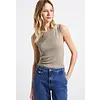 Glinsterende Ribtop - Coastal Beige