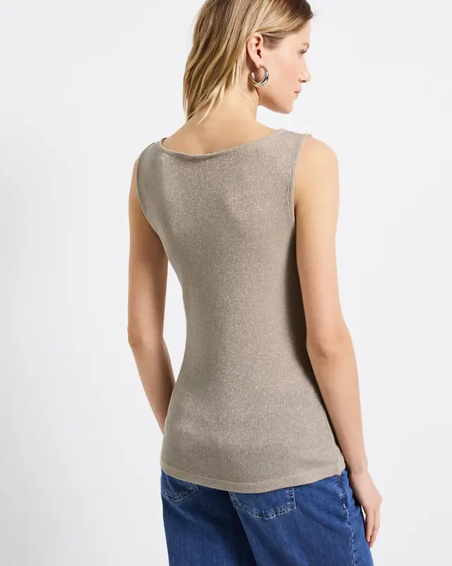 Street One Glinsterende Ribtop - Coastal Beige