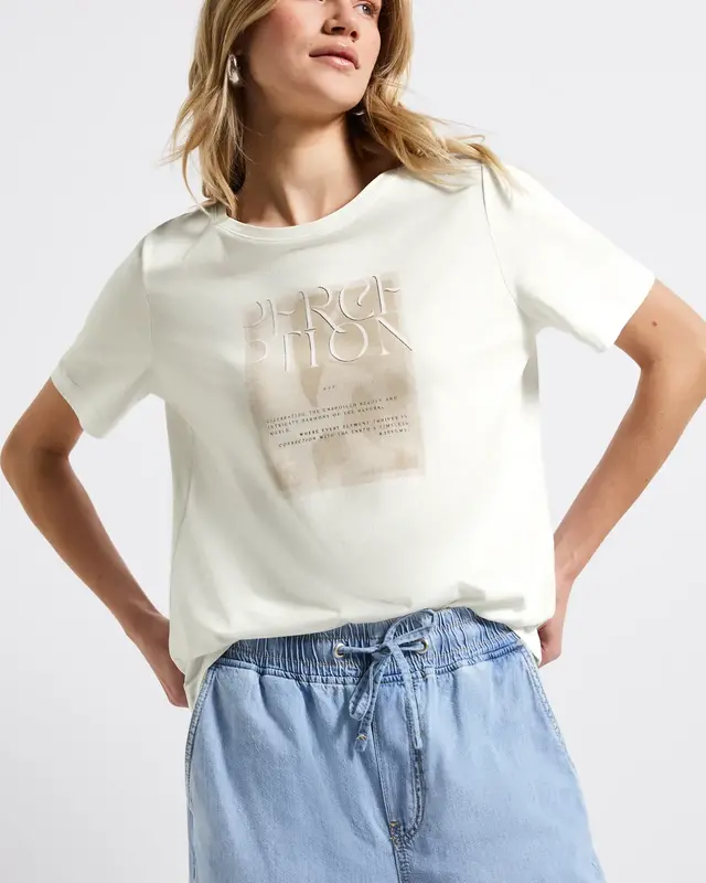 Street One T-Shirt mit Frontprint - Off White