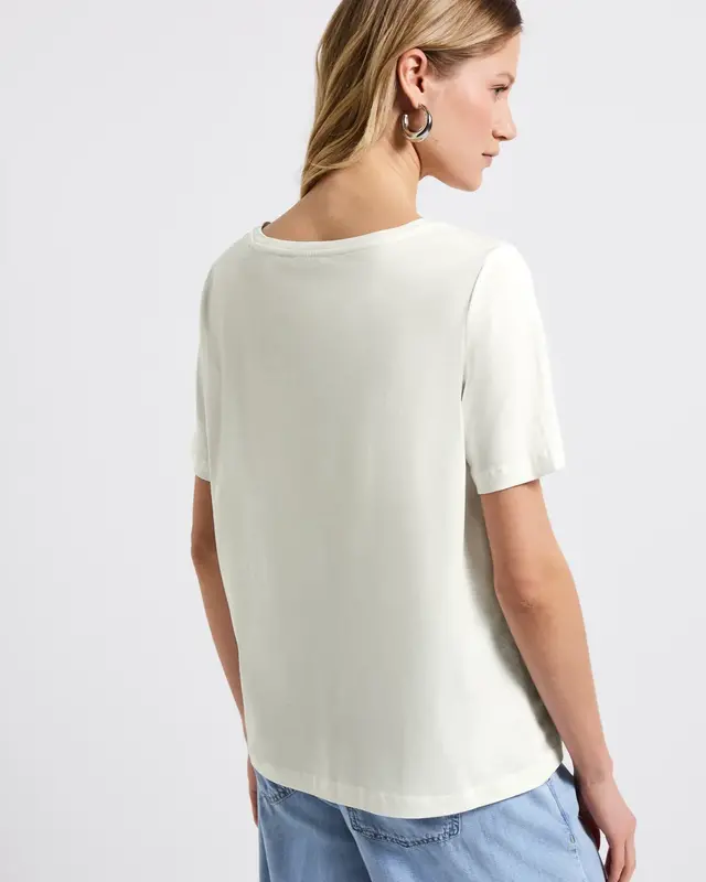 Street One Shirt met Print aan de Voorkant - Off White