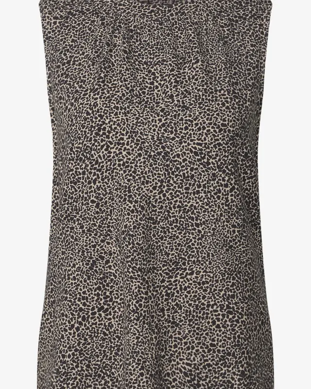 Street One Top mit Leo-Muster - Cotton Cream