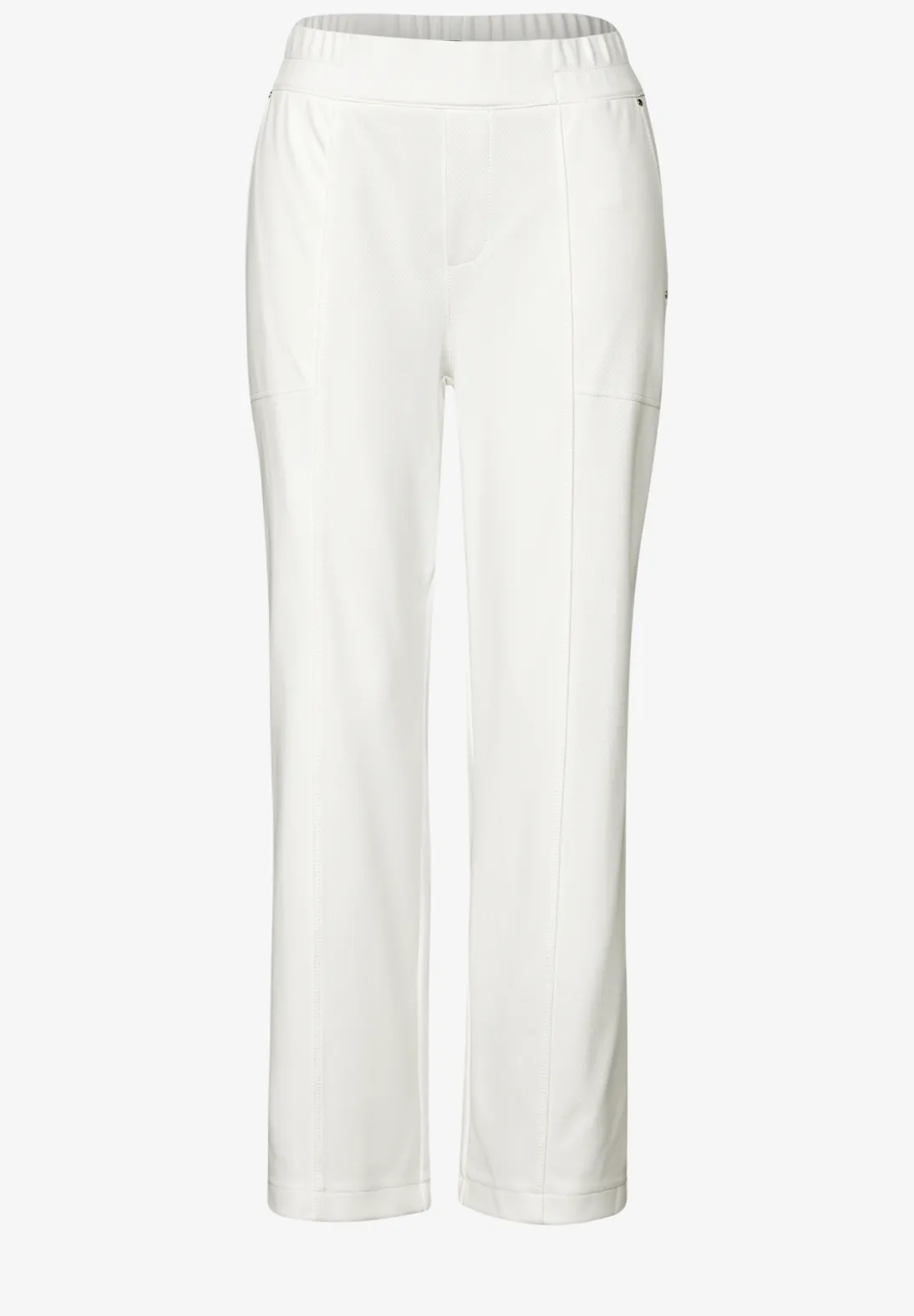 Street One Straight Leg Twill Pants - Off White