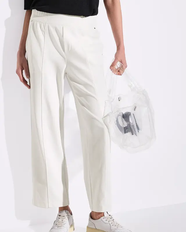 Street One Straight Leg Twill-Hose - Off White