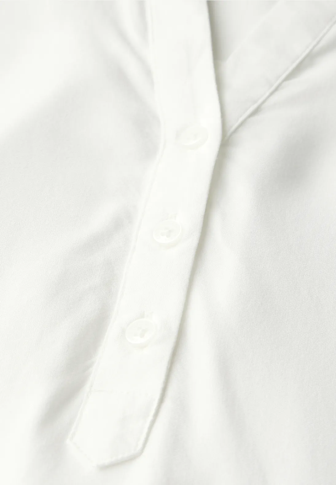 Cecil Kurzarmbluse in Unifarbe - Vanilla White