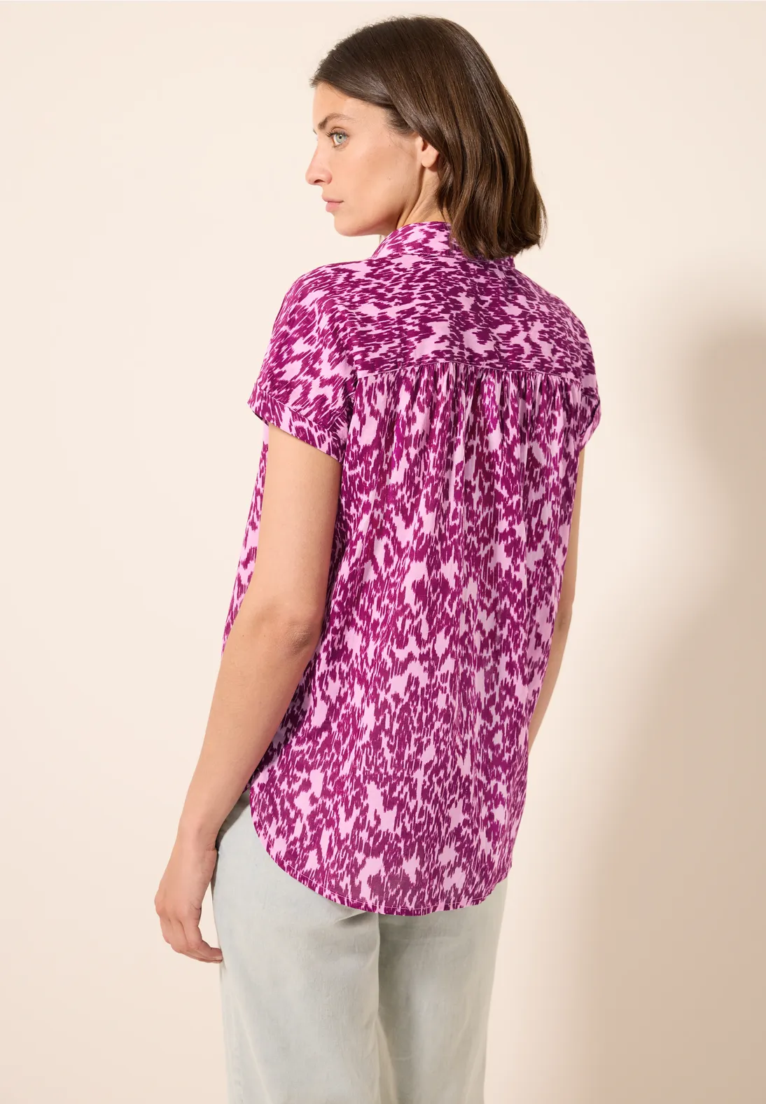 Cecil Blouse met Minimal Print - Cherry Blossom Pink