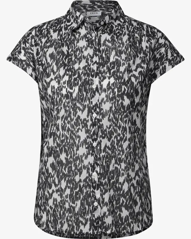 Cecil Blouse with Minimal Print - Vanilla White