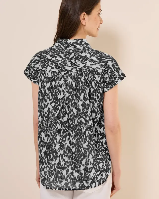 Cecil Blouse with Minimal Print - Vanilla White