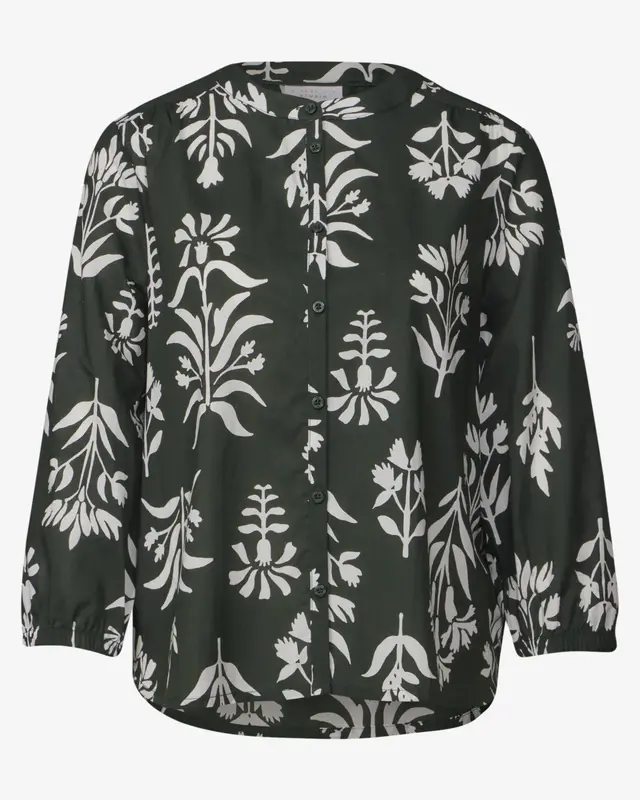 Street One Studio Print Bluse - Deep Pine Green