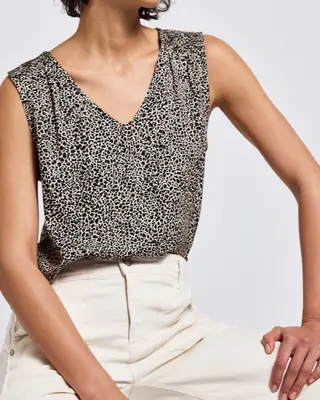 Street One Leo-Bluse mit Smock-Details - Cotton Cream