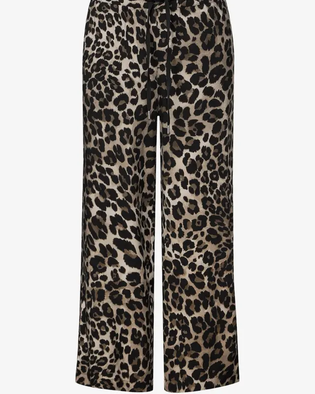 Street One Wide Leg Print Pants Emee - Black