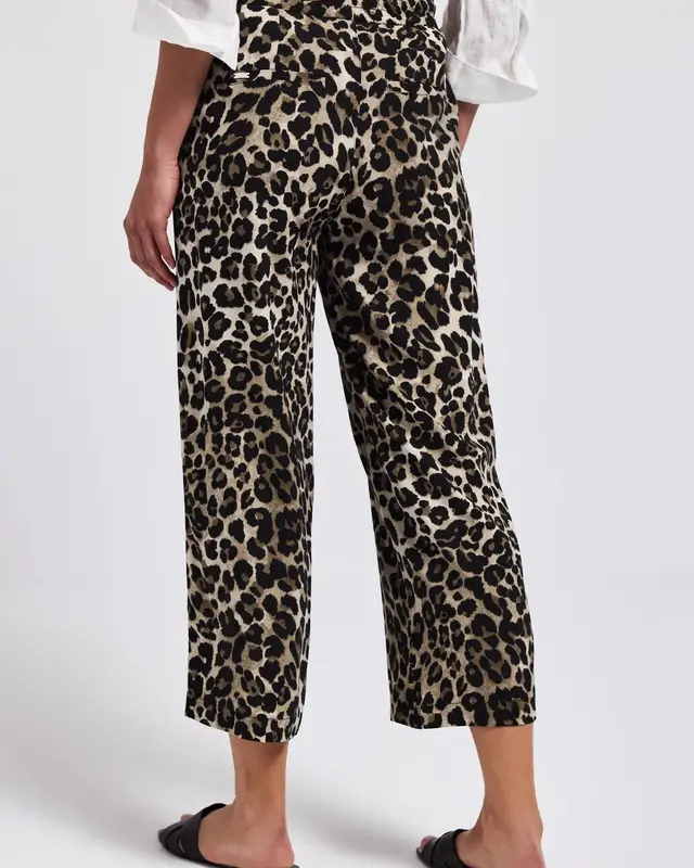 Street One Wide Leg Print Hose Emee - Black