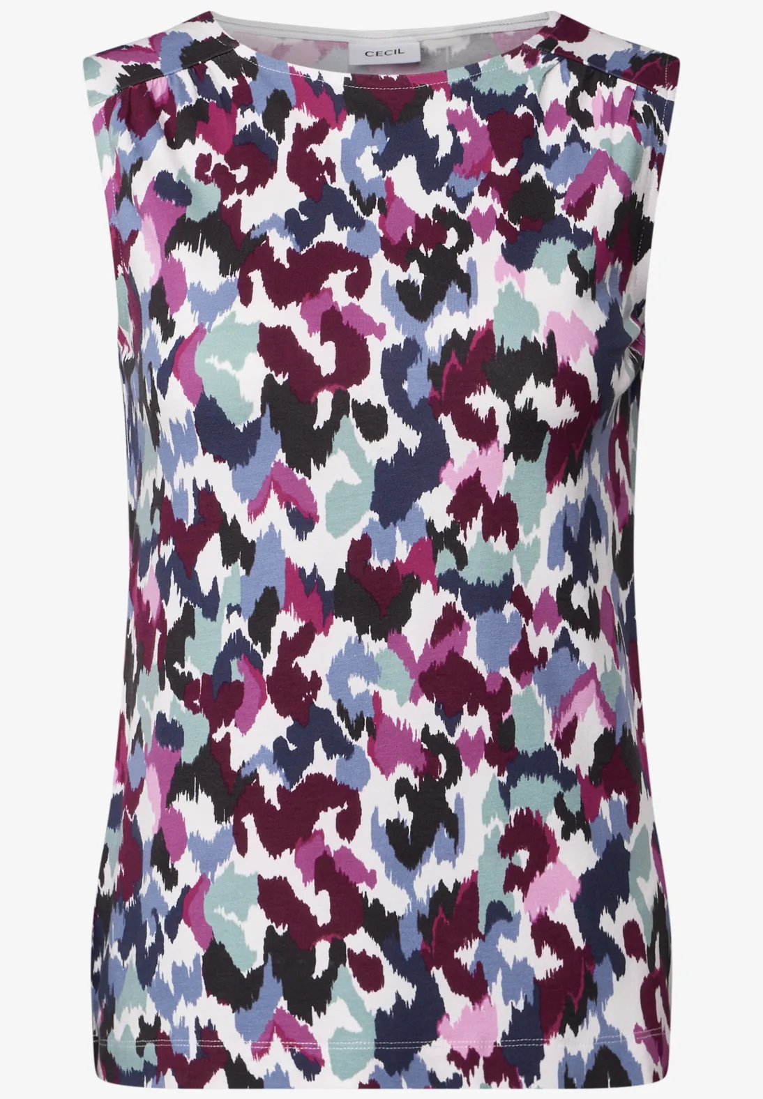 Cecil Print Top - Vanilla White