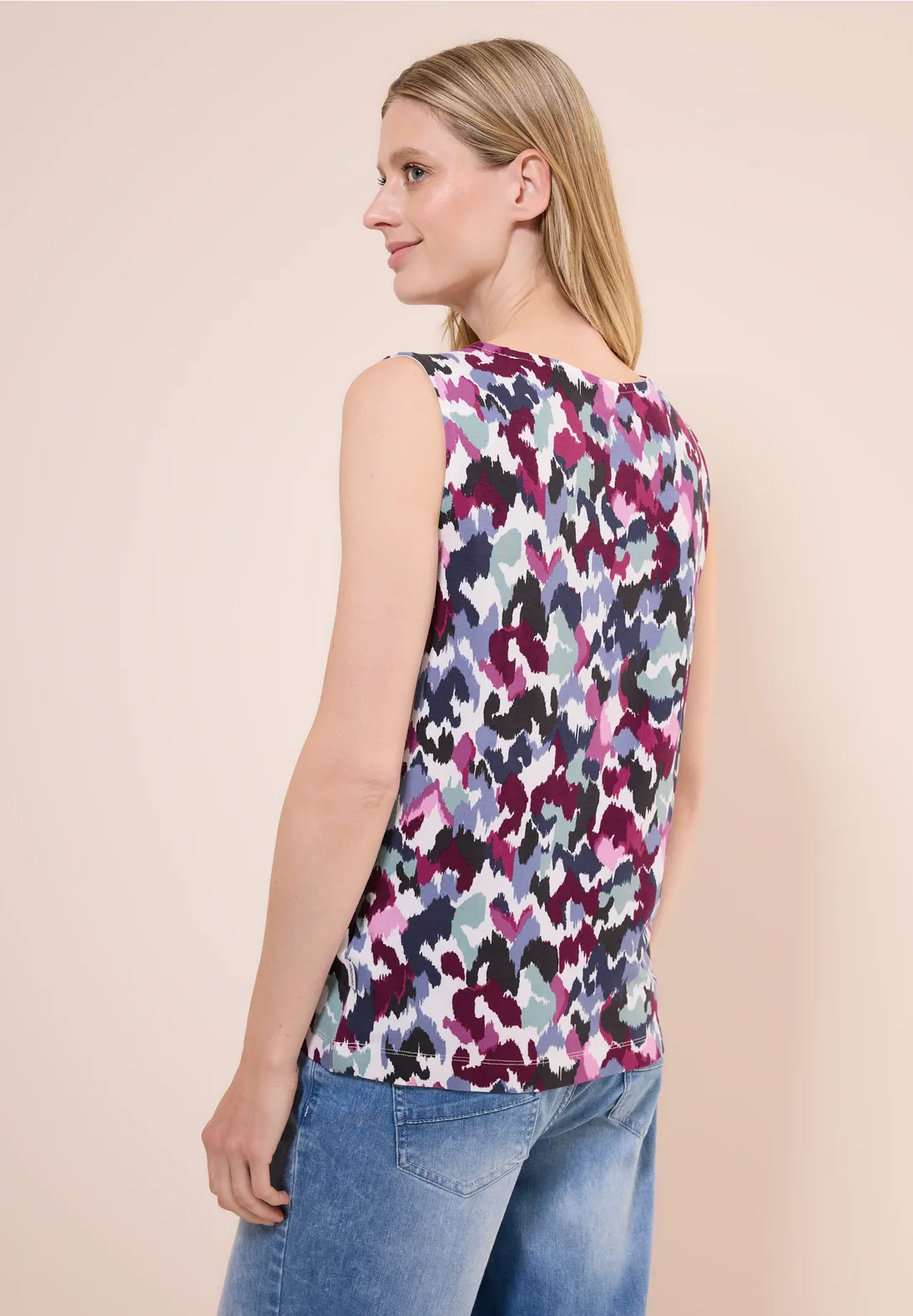 Cecil Print Top - Vanilla White