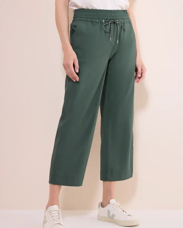 Cecil Wide Leg Broek Neele - Dark Balmy Khaki