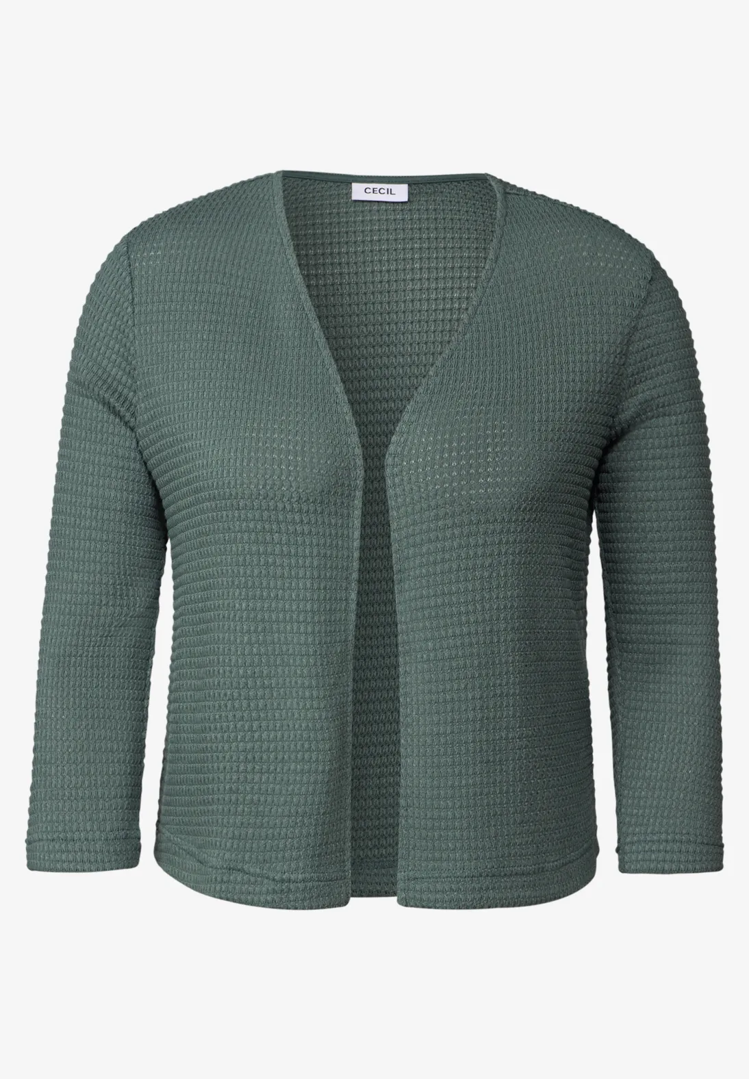 Cecil Open Ajour-Look Cardigan - Dark Balmy Khaki