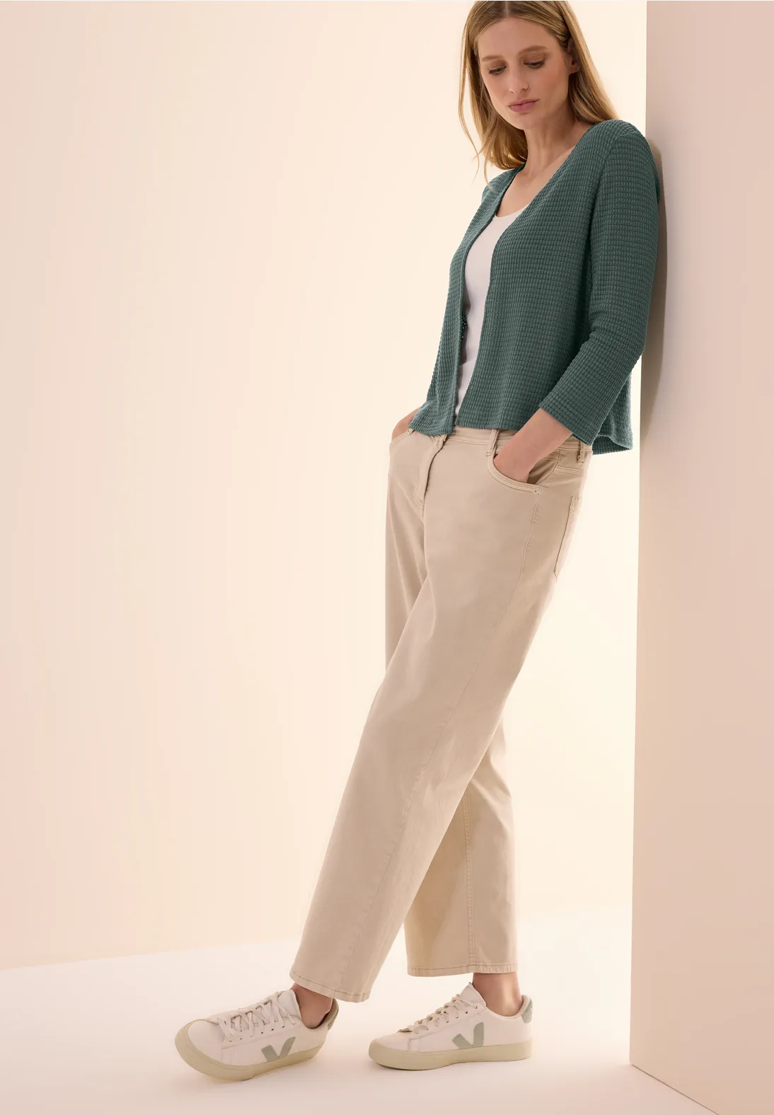 Cecil Open Ajour-Look Cardigan - Dark Balmy Khaki