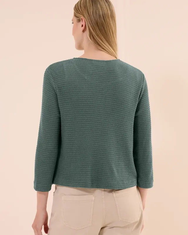 Cecil Open Ajour Look Vest - Dark Balmy Khaki