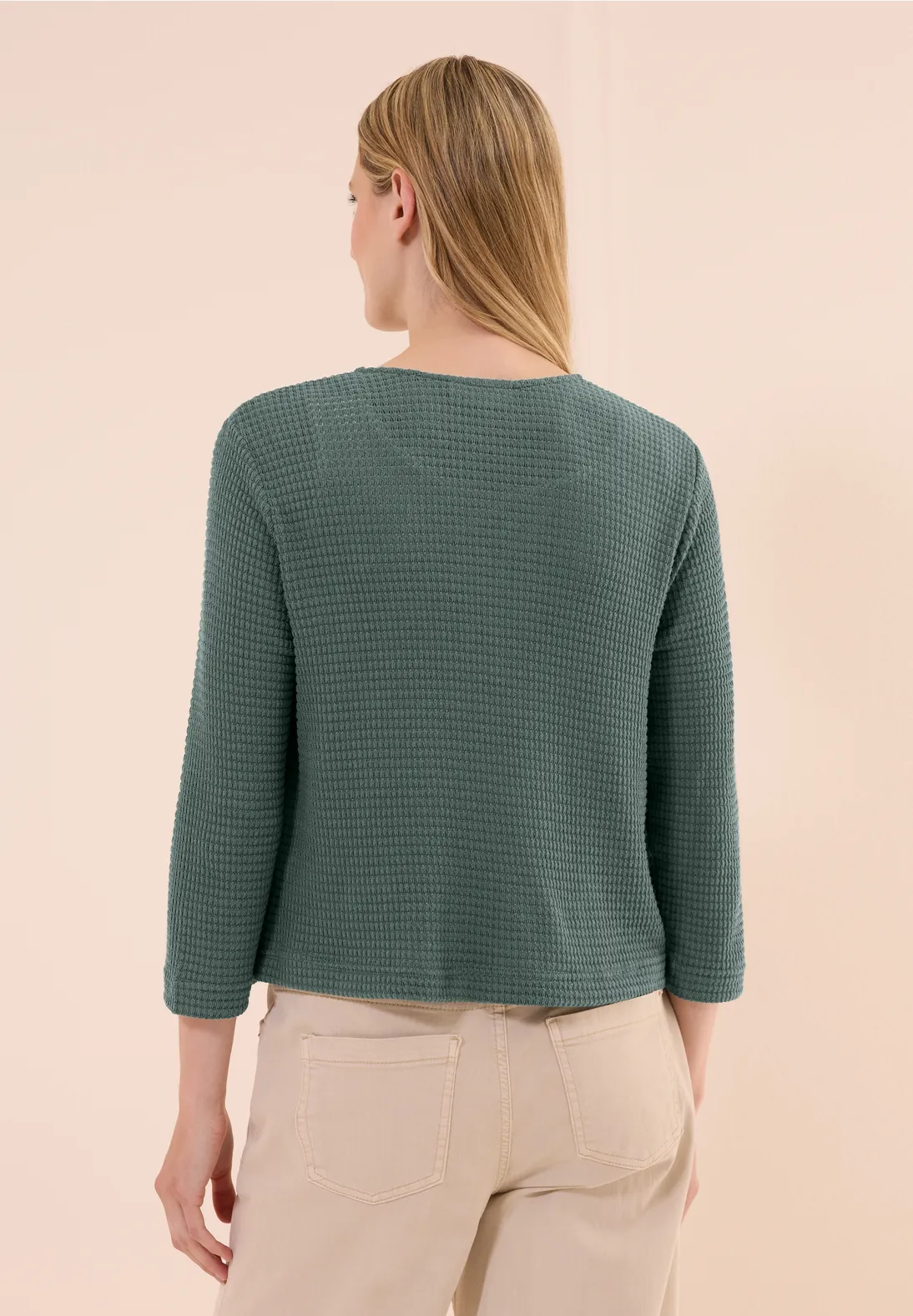 Cecil Offene Ajour-Look Jacke - Dark Balmy Khaki